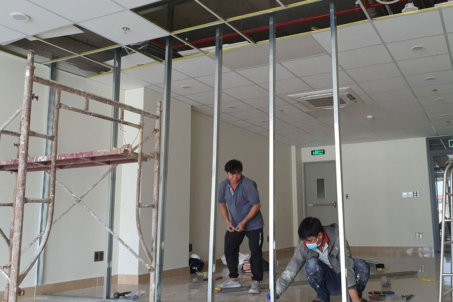 Thợ thi công vách thạch cao tại quận 6 nhiều kinh nghiệm